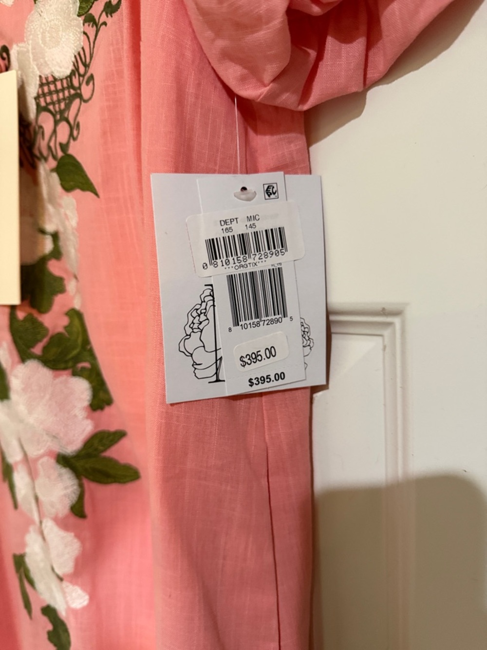 Womens Pink Embroidered Mini Dress - Picture 3 of 6